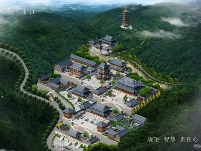 临安龙王寺古建规划设计布局图